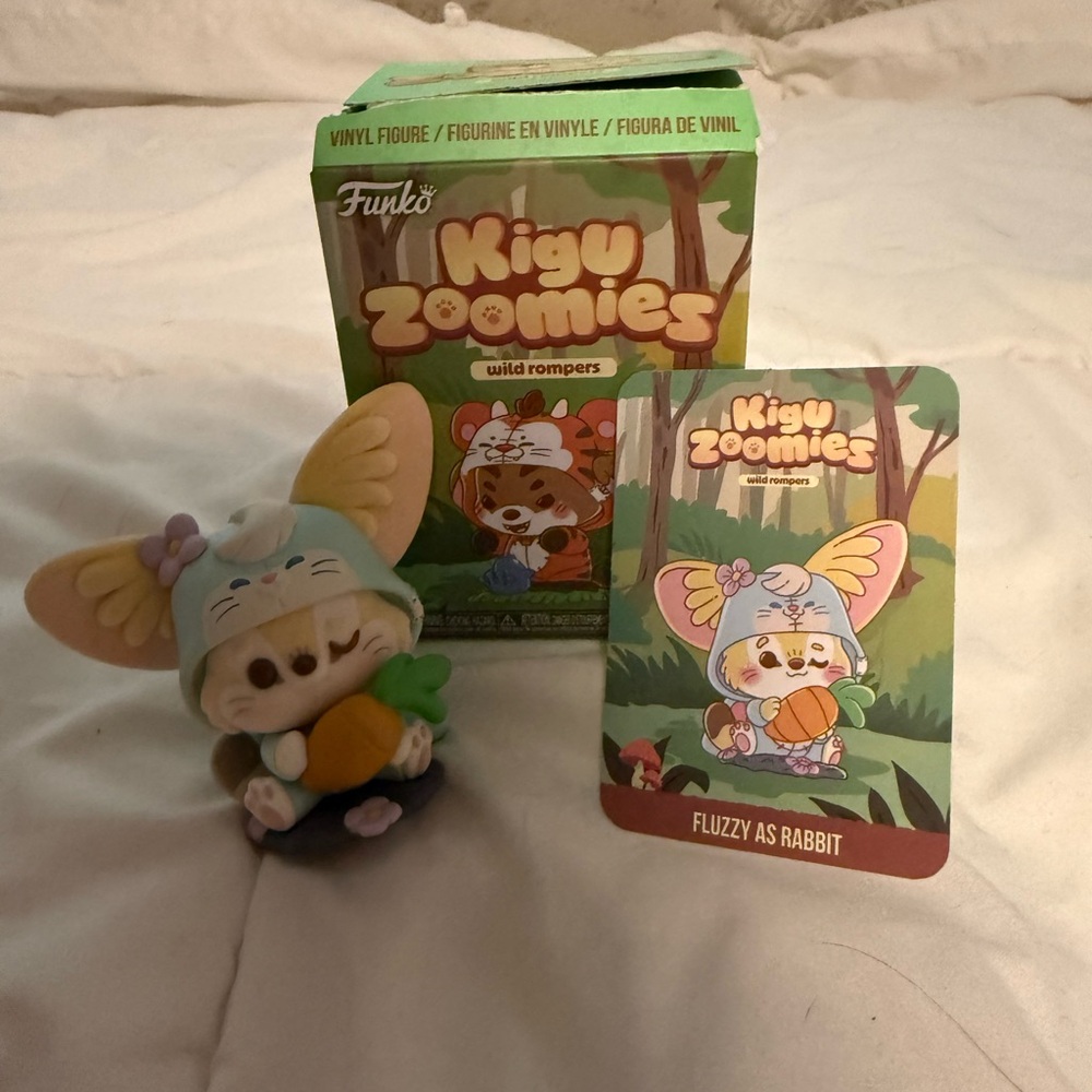 Funko Kigu Zoomies Fluzzy as Rabbit Vinyl Figure - Pastel Blue & Yellow